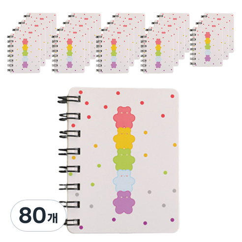 마켓감성 미니 휴대용 간편 메모장, 곰, 80개