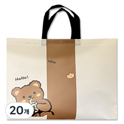 아이엔피 타포린 손잡이백 대 42 x 32 x 10 cm, 나이스베어, 20개