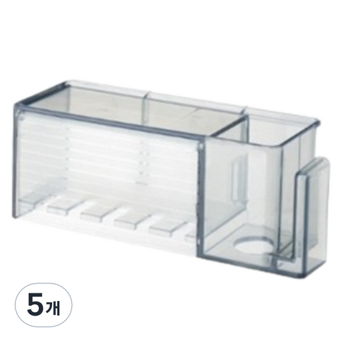 하이엉클 욕실 무타공 수납 칫솔꽂이, 그레이, 5개