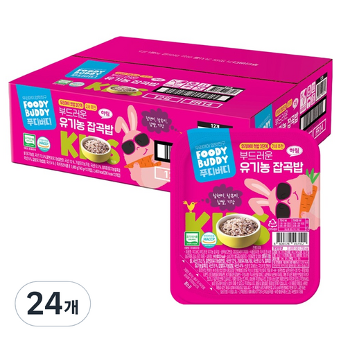 푸디버디 부드러운 유기농 잡곡밥, 24개, 140g, 잡곡