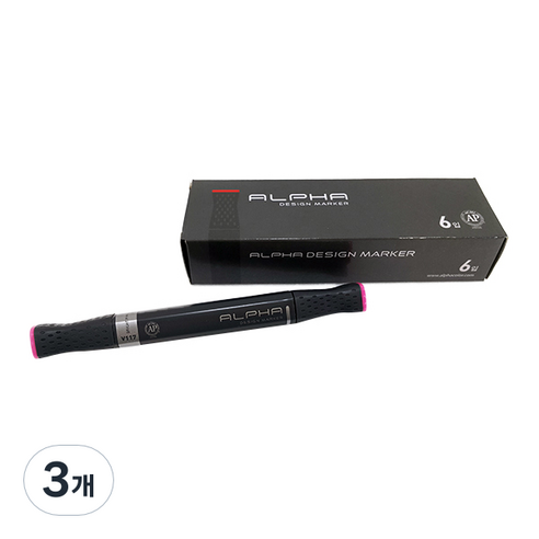 알파색채 디자인마카 V117 BrightPink 6p, 1색, 3개