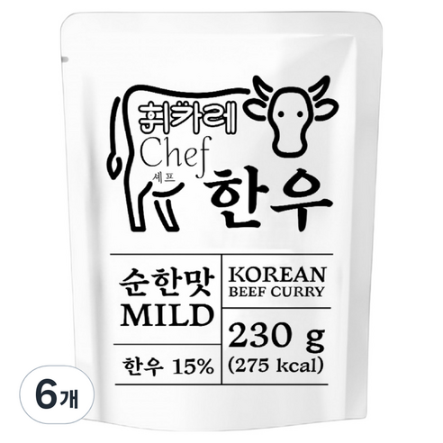 휘카레 한우다짐육 순한맛, 230g, 6개