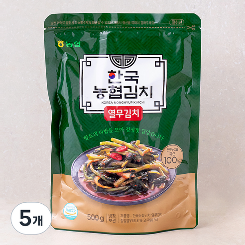 한국농협김치 열무김치, 500g, 5개