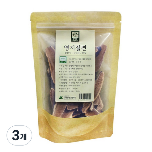 자연두레 무농약 영지절편, 60g, 3개