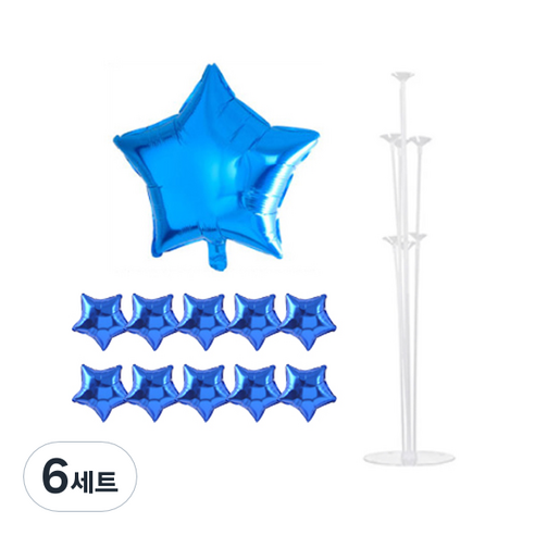 파티쇼 풍선꽂이장식세트 70cm, 별블루, 6세트