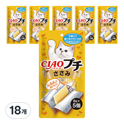 챠오츄르 이나바 고양이 쁘띠 사료 5p, 닭가슴살, 40g, 18개