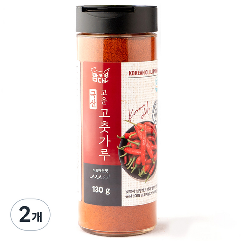 맘다믄 국산 고춧가루 고운굵기 보통매운맛, 130g, 2개