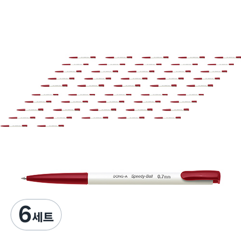 동아 스피디볼 24p 세트 0.7mm, Red, 6세트