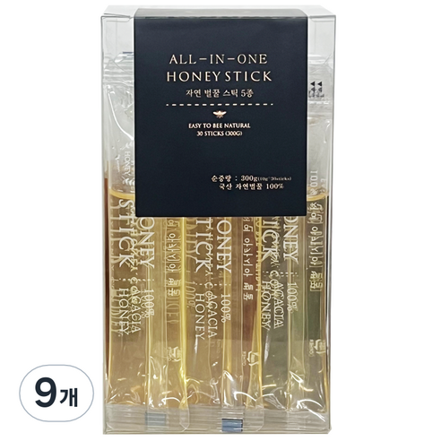 허니바이허니 올인원 허니스틱 5종 x 6p, 300g, 9개
