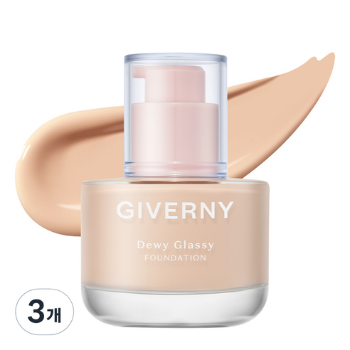 지베르니 듀이 글래시 파운데이션 30ml, 3개, 21NW 라이트 베이지