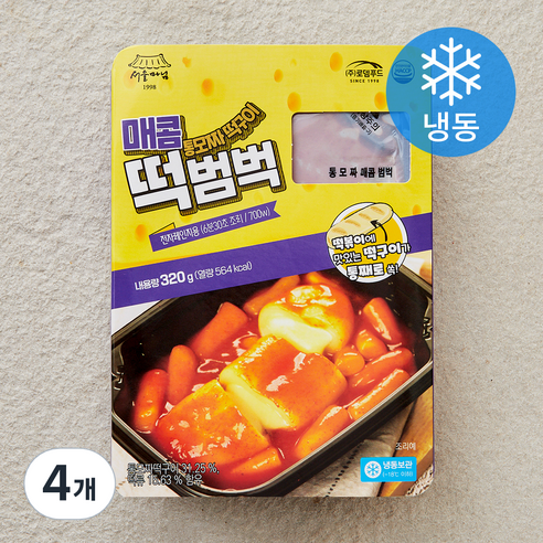 서울마님 매콤 통모짜떡구이 떡범벅 (냉동), 320g, 4개