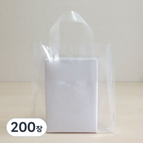 손잡이 비닐 쇼핑백 중, 투명 (중) 비닐쇼핑백 비닐봉투, 200장
