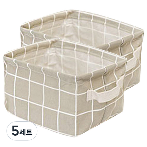 더자카 패브릭 사각 바스켓 2종, F타입, 5세트