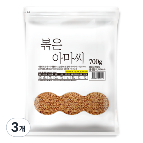 대구농산 볶은 아마씨 봉, 700g, 3개