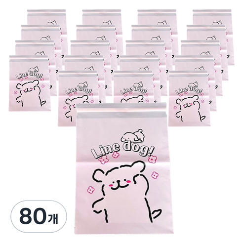 올하이 다용도 선물 포장 귀여운 캐릭터 포장봉투, 80개, 핑크