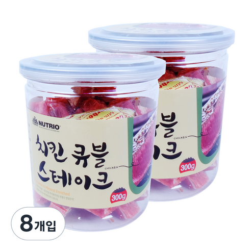 뉴트리오 스테이크 반려견 간식, 치킨큐블맛, 8개입