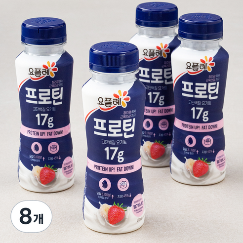 단백질쉐이크  요플레 프로틴 드링크 딸기바나나, 210ml, 8개