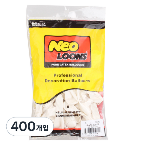 네오텍스 13cm 라운드풍선, 펄 화이트, 400개입