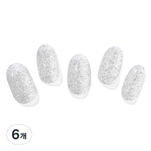 모노몬드 젤네일 스티커, 6개, 133 Silver glitter