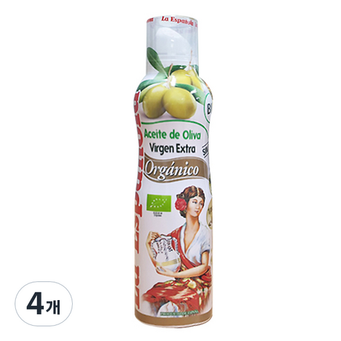 에스파놀라 유기농 엑스트라버진 올리브유 스프레이형, 200ml, 4개