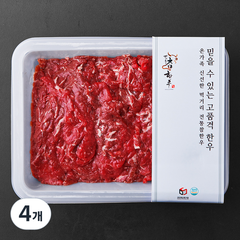 전통참한우 1등급 불고기용 (냉장), 600g, 4개