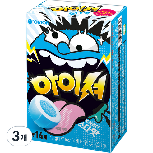 오리온 아이셔캔디 소다맛, 3개, 42g