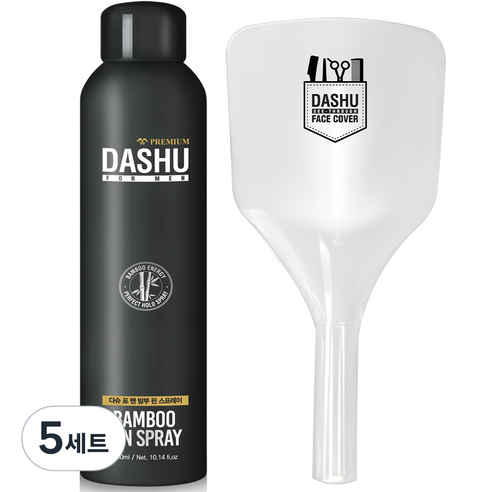 다슈 포 맨 프리미엄 밤부 핀 헤어스프레이 300ml + 씨쓰루 페이스 커버 투명, 5세트