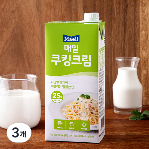 매일유업 매일 쿠킹크림, 3개, 1L