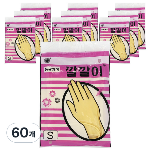 동광상사 깔깔이 미용장갑 소형 S, 베이지, 60개