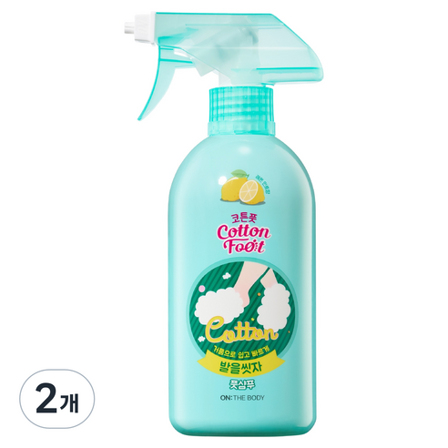 온더바디 코튼풋 발을 씻자 풋샴푸 레몬민트향, 1개입, 2개, 510ml