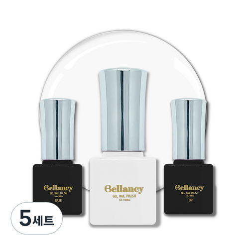 벨랑시 원스텝 젤네일 5ml + 젤네일 베이스 5ml + 젤네일 탑 5ml 세트, 5세트, 벨랑시 베이스 5ml+SN 03 퓨어 화이트 5ml+벨랑시 탑 5ml