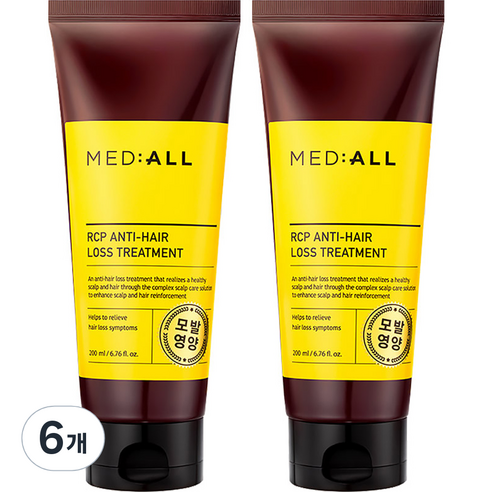 메디올 알시피 안티로스 두피청정 탈모완화 헤어 로스 트리트먼트, 200ml, 6개