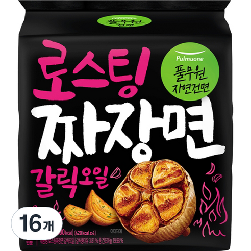 풀무원 로스팅 짜장면 갈릭오일 105g, 16개