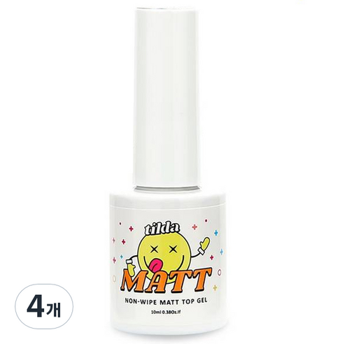 틸다젤 젤폴리쉬 젤네일 논와이프 매트 탑젤, 10ml, 4개