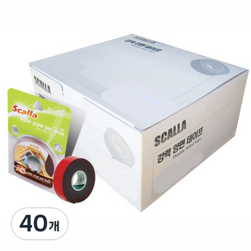 스칼라 초강력 양면 테이프 12mm x 2m FT-200, 40개