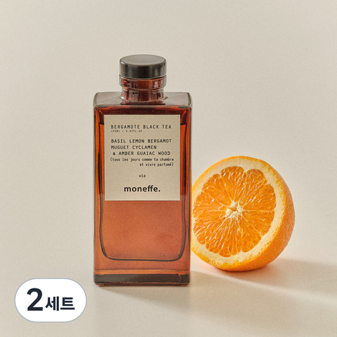 오늘 나의 리추얼 레이어드 디퓨저 인테리어 방향제 브라운 용기 + 포스터 2종 세트, 베르가못 블랙티, 150ml, 2세트