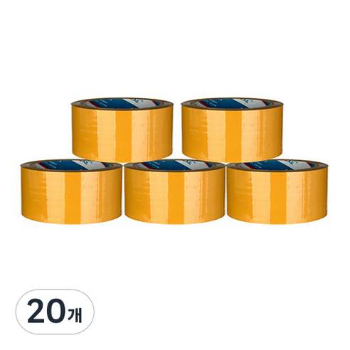 부광테이프 경포장 박스테이프 48mm x 50m, 황색, 20개