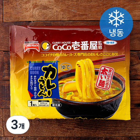 테이블마크 코코이치방감수 카레우동 (냉동), 347g, 3개