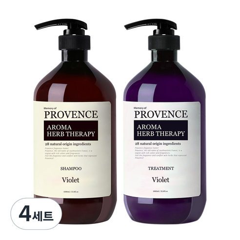 프로방스 바이올렛 샴푸 1L + 바이올렛 트리트먼트 1L, 4세트