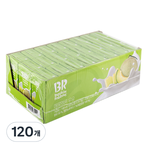 배스킨라빈스 메롱멜론 우유, 190ml, 120개