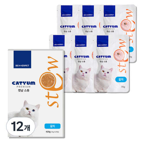 베러펫 캣냠 고양이 스튜 소프트 스프 습식사료 갈치, 70g, 12개, 생선