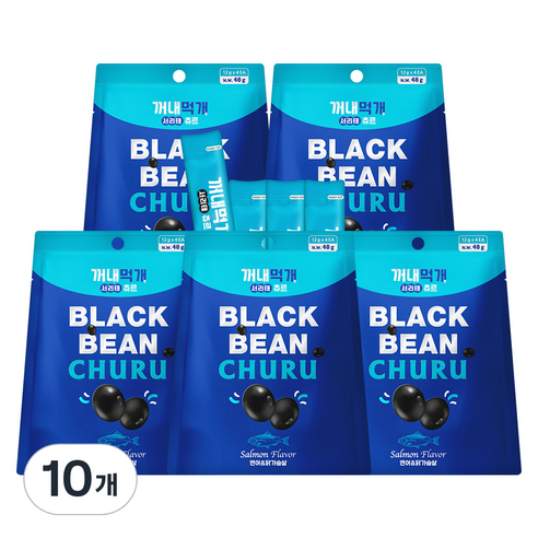 꺼내먹개 강아지 서리태 츄르 48g, 연어 + 닭가슴살 혼합맛, 10개