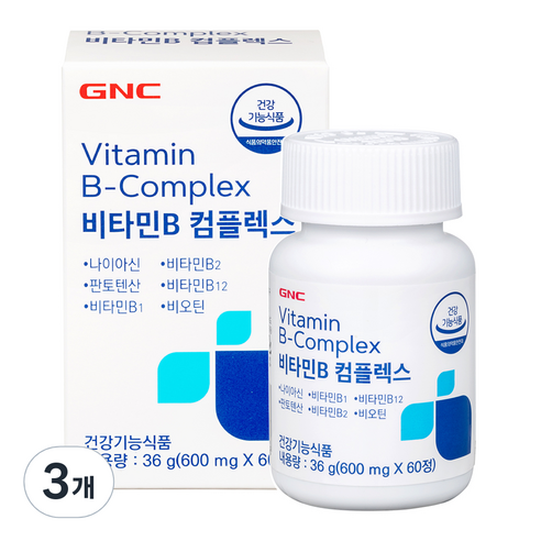 GNC 비타민B 컴플렉스, 60정, 3개