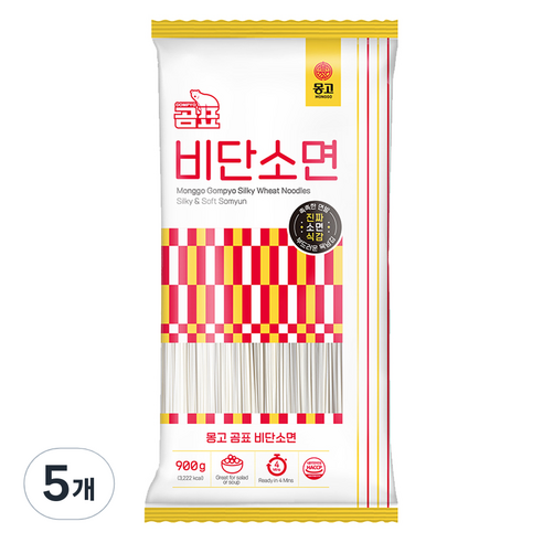 몽고 곰표 비단 소면, 900g, 5개