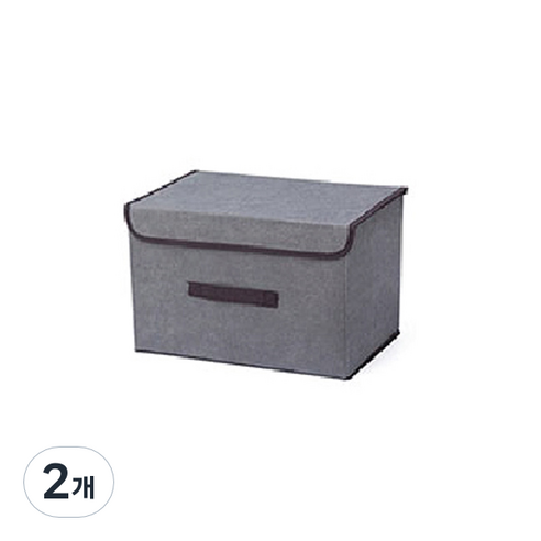 살림마녀 접이식 패브릭 수납박스 L, 그레이, 2개