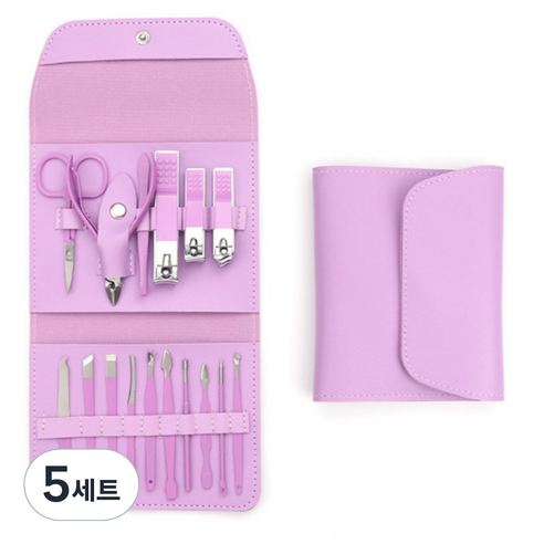 해피제이 프리미엄 손발톱 얼굴 관리 16종 세트, 퍼플, 5세트