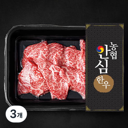 농협안심한우 살치살 1+등급 구이용 (냉장), 200g, 3개