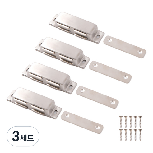 철물대장 스텐 자석 파워 빠찌링 4p 세트 헤어라인, 헤어라인-대(4개입), 3세트