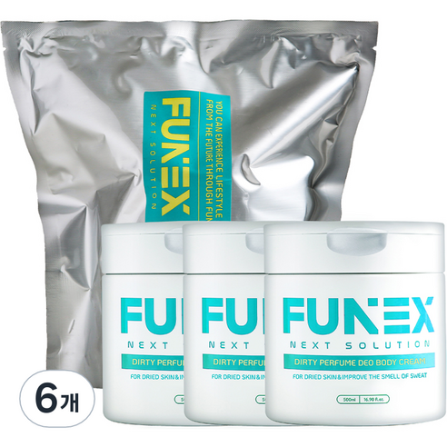 퓨넥스 더티 퍼퓸 데오 고보습 바디크림 대용량, 6개, 500ml