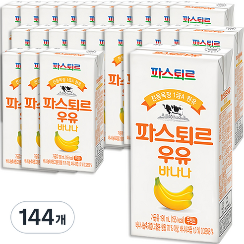 파스퇴르 바나나우유, 190ml, 144개